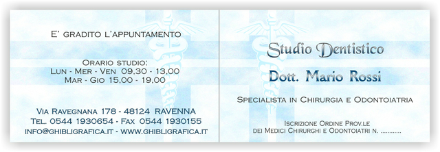 Ghibli Design - Biglietto pieghevole,  #1789 - ambulatorio, caduceo, catalogo, croce, dentista, dentistico, medico, odontoiatra, odontoiatrico, studio