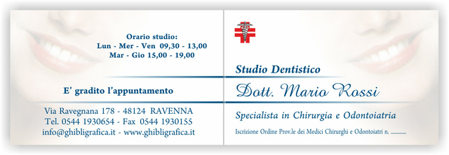 Ghibli Design - Biglietto pieghevole,  #1815 - studio dentistico odontoiatrico dentista odontoiatra denti bianchi bel sorriso ragazza volto donna bocca croce caduceo