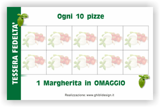 Ghibli Design - Biglietto personalizzabile,  #1862 - indietro - pizza pizzeria forno legna margherita basilico ristorante verde