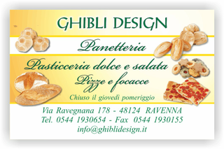 Ghibli Design - Biglietto personalizzabile,  #2251 - fronte - 3541, 2251, pane panetteria panettiere forno fornaio pasticceria pizze focacce biscotti giallo