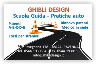 Ghibli Design - Biglietto personalizzabile,  #2300 - fronte - autoscuola, catalogo, guida, scuola, strada