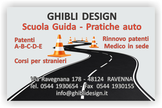 Ghibli Design - Biglietto personalizzabile,  #2302 - fronte - 3351, 2302, autoscuola scuola guida strada grigio