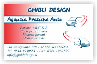 Ghibli Design - Biglietto personalizzabile,  #2351 - fronte - 3367, 2351, agenzia, auto, autoscuola, catalogo, guida, pratiche, scuola