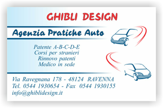Ghibli Design - Biglietto personalizzabile,  #2352 - fronte - autoscuola scuola guida agenzia pratiche auto 