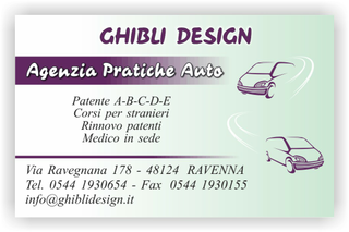 Ghibli Design - Biglietto personalizzabile,  #2356 - fronte - autoscuola scuola guida agenzia pratiche auto 