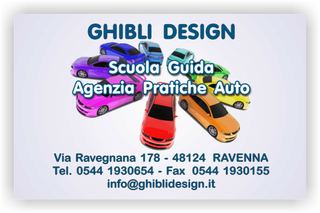 Ghibli Design - Biglietto personalizzabile,  #2357 - fronte - scuola guida autoscuola agenzia pratiche auto automobili arcobaleno