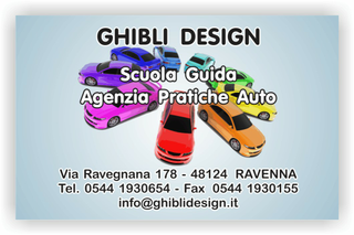Ghibli Design - Biglietto personalizzabile,  #2358 - fronte - 3368, 2358, agenzia, arcobaleno, auto, automobili, autoscuola, catalogo, guida, pratiche, scuola