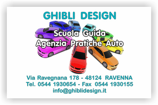 Ghibli Design - Biglietto personalizzabile,  #2359 - fronte - scuola guida autoscuola agenzia pratiche auto automobili arcobaleno