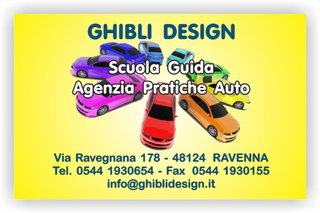 Ghibli Design - Biglietto personalizzabile,  #2360 - fronte - scuola guida autoscuola agenzia pratiche auto automobili arcobaleno