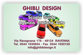 Ghibli Design - Biglietto personalizzabile,  #2361 - fronte - scuola guida autoscuola agenzia pratiche auto automobili arcobaleno