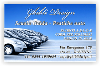 Ghibli Design - Biglietto personalizzabile,  #2363 - fronte - 3366, 2363, agenzia, auto, autoscuola, catalogo, guida, pratiche, scuola