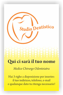 Ghibli Design - Biglietto verticale,  #2380 - fronte - dentista studio dentistico odontoiatrico odontoiatra dente denti molare giallo