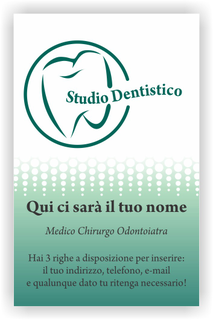 Ghibli Design - Biglietto verticale,  #2382 - fronte - dentista studio dentistico odontoiatrico odontoiatra dente denti molare verde