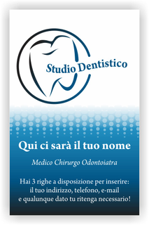 Ghibli Design - Biglietto verticale,  #2383 - fronte - azzurro, blu, catalogo, dente, denti, dentista, dentistico, molare, odontoiatra, odontoiatrico, studio