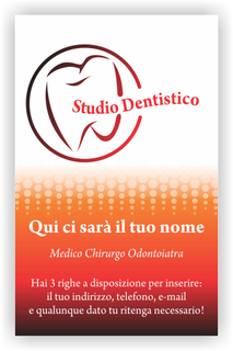 Ghibli Design - Biglietto verticale,  #2384 - fronte - dentista studio dentistico odontoiatrico odontoiatra dente denti molare rosso