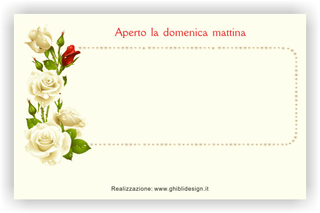 Ghibli Design - Biglietto personalizzabile,  #2500 - indietro - fiori, piante, fioraio, fiorista, vivaio, rosa, rose, bocciolo, petali, stelo, rugiada, rosso, nero, bordeaux, bianco