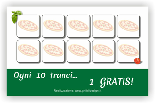 Ghibli Design - Biglietto personalizzabile,  #3181 - indietro - 3779b, 3181, pizza al taglio, pizza, verde