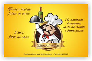 Ghibli Design - Biglietto personalizzabile,  #3456 - indietro - 3852, 3456, cuoco, cibo, vassoio, ristorazione, casereccia, tipica,