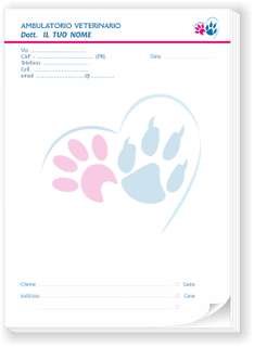 Ghibli Design - Blocco/Ricettario a colori,  #3676 - veterinario, ambulatorio, studio veterinario, animali, cane, gatto, dottore