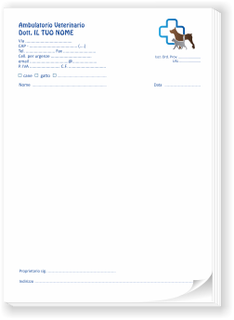 Ghibli Design - Blocco/Ricettario a colori,  #3687 - veterinario, ambulatorio, studio veterinario, animali, cane, gatto, dottore