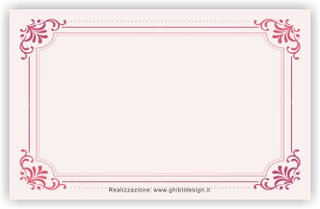 Ghibli Design - Biglietto senza immagini,  #5908 - indietro - floreale, rettangolo, cornice, rosa