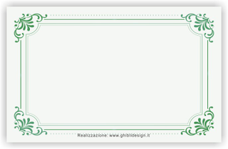 Ghibli Design - Biglietto senza immagini,  #5910 - indietro - floreale, rettangolo, cornice, verde