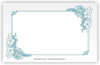 Ghibli Design - Biglietto senza immagini,  #5911 - indietro - fiori, floreale, rettangolo, cornice, verde