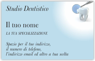 Ghibli Design - Biglietto personalizzabile,  #5981 - fronte - dentista, odontoiatra, studio dentistico, dente, disegno, lente, azzurro